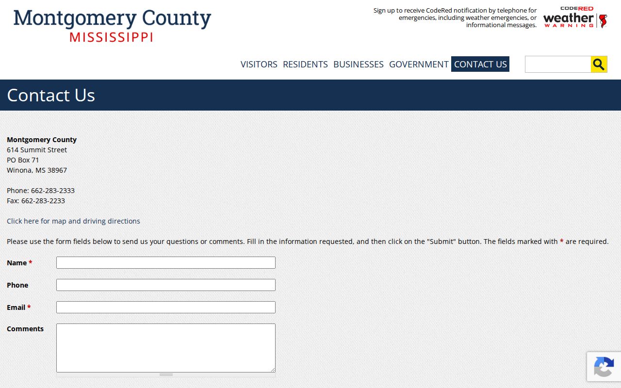 Montgomery County criminal court docket official contact information