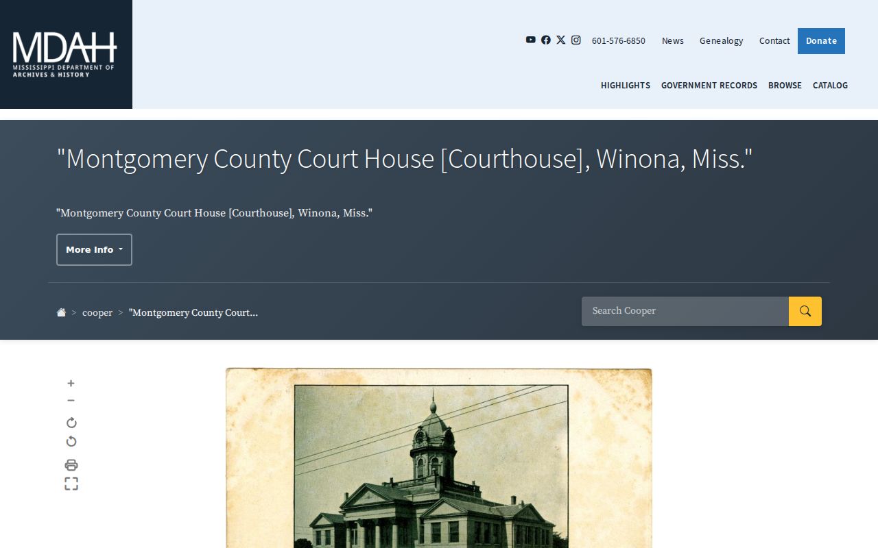 Montgomery County court docket courthouse archival record